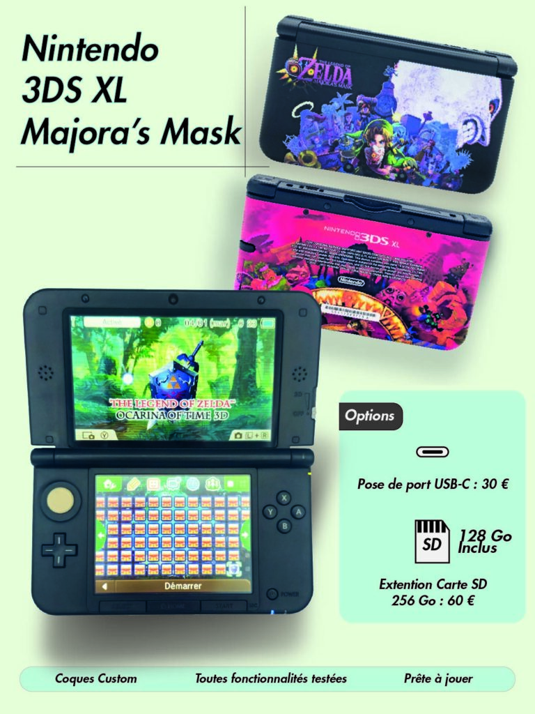 3DS XL Noire Coques Majora's Mask reconditionnée, photo 1